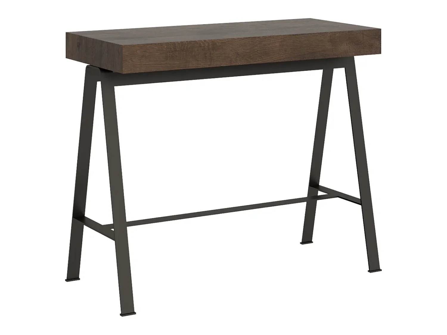 Consola|ITAMOBY Mesa consola extensível 90x40/300 cm Banco Nogueira quadro Antracite Natural escuro