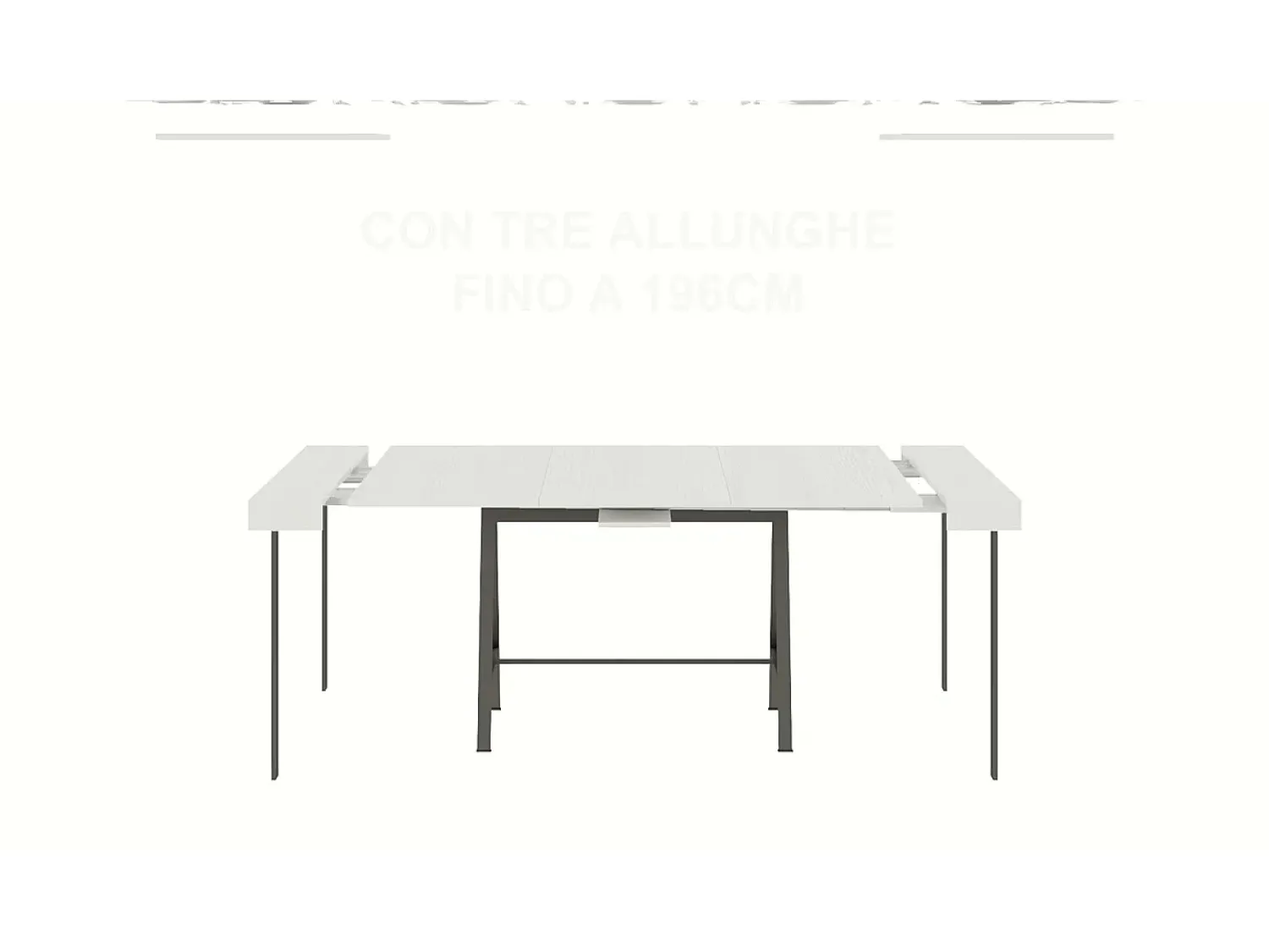 Consola|ITAMOBY Mesa consola extensível 90x40/300 cm Banco Nogueira quadro Antracite Natural escuro