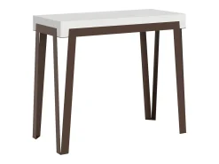 ITAMOBY Mesa consola extensível 90x40/196 cm Rio Small Cinza Branca quadro Ferrugem^ Consola