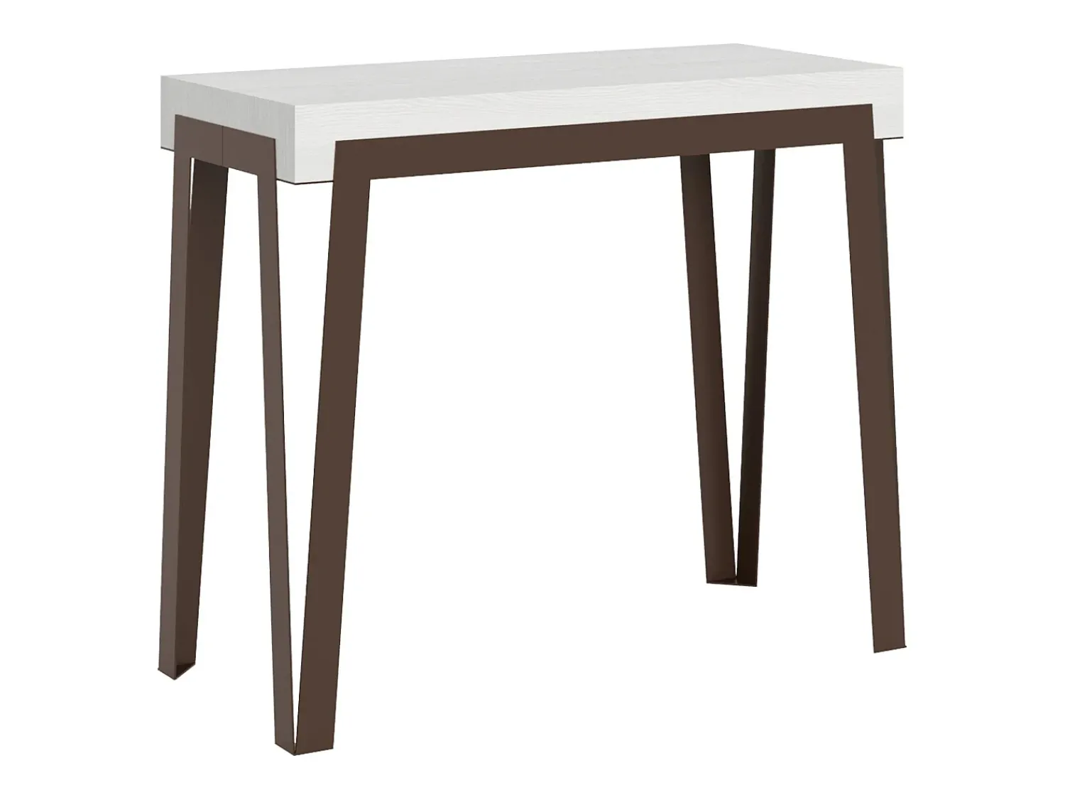 ITAMOBY Mesa consola extensível 90x40/196 cm Rio Small Cinza Branca quadro Ferrugem^ Consola