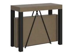 New Ityhome Mesa consola extensível 90x40/300 cm Tiris tortora quadro antracite Castanho