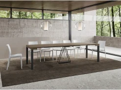 New Ityhome Mesa consola extensível 90x40/300 cm Tiris tortora quadro antracite Castanho