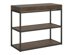 ITAMOBY Mesa consola extensível 90x40/300 cm Plano Nogueira quadro Antracite^ Consola