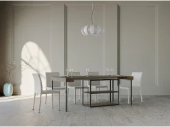ITAMOBY Mesa consola extensível 90x40/300 cm Plano Nogueira quadro Antracite^ Consola