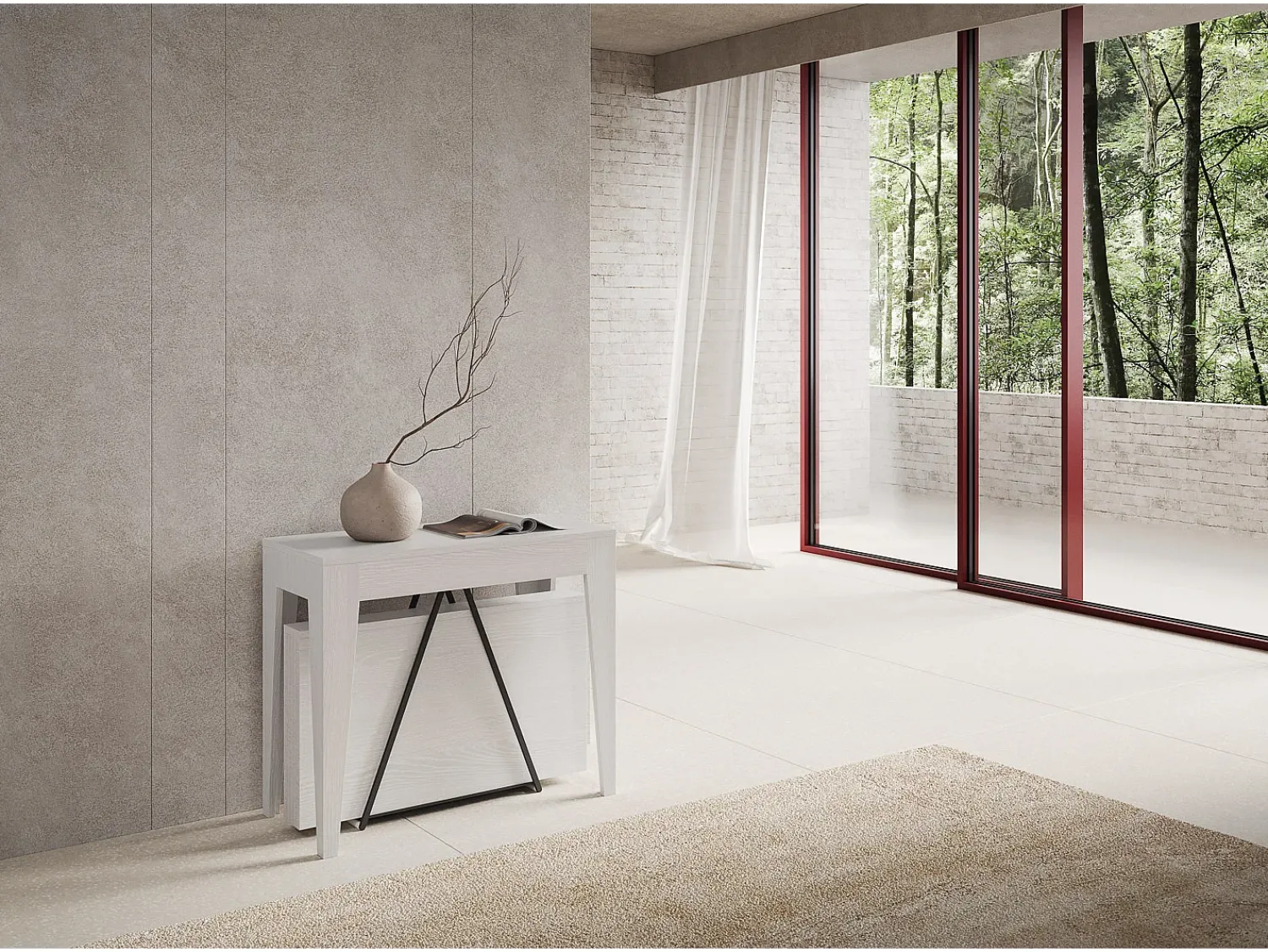 Sale Ityhome Mesa consola extensível 90x42/198 cm Zima Small cinza branca Branco