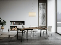 Consola|ITAMOBY Mesa consola extensível 90x40/300 cm Rio Nogueira quadro Antracite Natural escuro