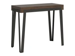Consola|ITAMOBY Mesa consola extensível 90x40/300 cm Rio Nogueira quadro Antracite Natural escuro