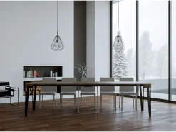 Consola|ITAMOBY Mesa consola extensível 90x40/300 cm Rio Nogueira quadro Antracite Natural escuro