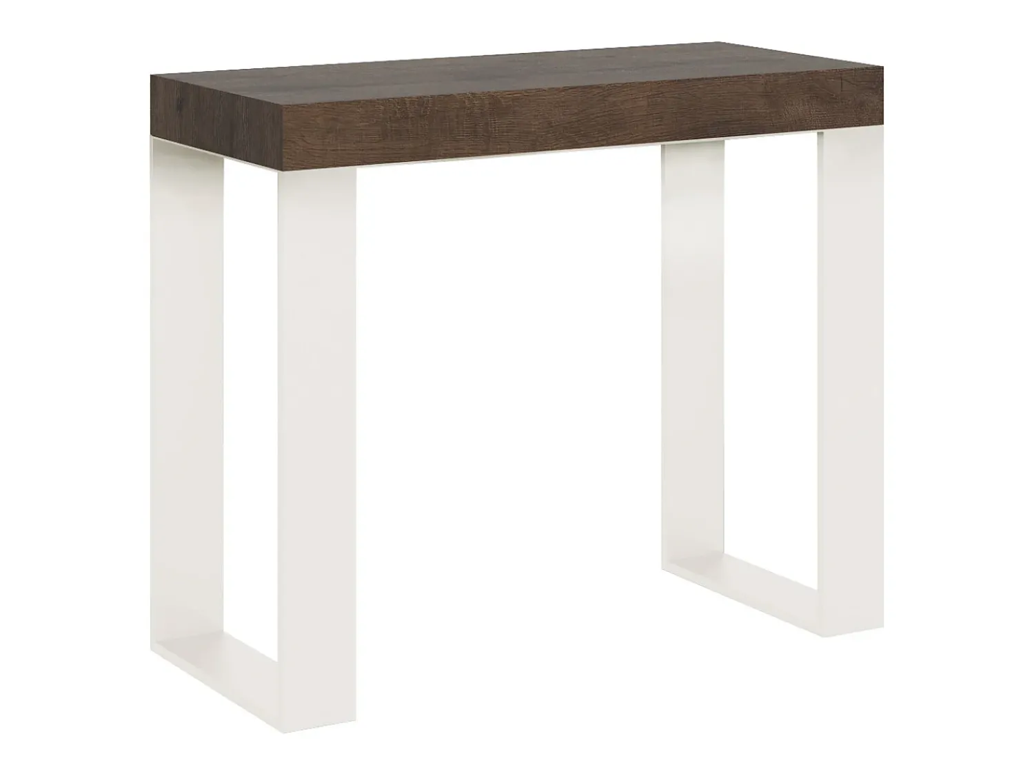ITAMOBY Mesa consola extensível 90x40/196 cm Tecno Small Cimento quadro Branco^ Consola