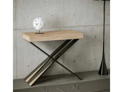 Consola|ITAMOBY Mesa consola extensível 90x40/300 cm Diago Carvalho Natural quadro Antracite Natural claro