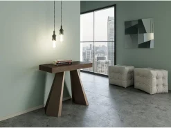 ITAMOBY Mesa consola extensível 90x40/300 cm Diamante Premium Nogueira quadro Urso^ Consola