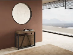 Ityhome Mesa consola extensível 90x40/196 cm Sketa Small nogueira quadro antracite^ Consola