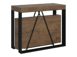 Ityhome Mesa consola extensível 90x40/196 cm Sketa Small nogueira quadro antracite^ Consola