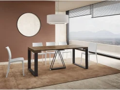 Ityhome Mesa consola extensível 90x40/196 cm Sketa Small nogueira quadro antracite^ Consola