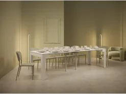 Consola*Ityhome Mesa consola extensível 90x42/302 cm Bora cinza branca Branco