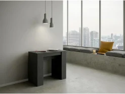 Consola|ITAMOBY Mesa consola extensível 90x48/204 cm Basic Small Antracite Espatulado Cinzento