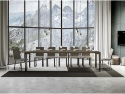 Consola*ITAMOBY Mesa consola extensível 90x40/300 cm Everyday Tortora quadro Antracite Castanho