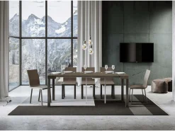 Consola*ITAMOBY Mesa consola extensível 90x40/300 cm Everyday Tortora quadro Antracite Castanho