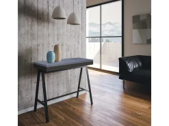 Consola|ITAMOBY Mesa consola extensível 90x40/196 cm Banco Evolution Small Cimento quadro Antracite Cinzento