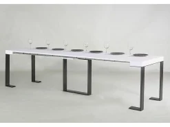 ITAMOBY Mesa consola extensível 90x40/300 cm Futura Cinza Branca quadro Antracite^ Consola