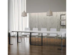 ITAMOBY Mesa consola extensível 90x40/300 cm Futura Cinza Branca quadro Antracite^ Consola