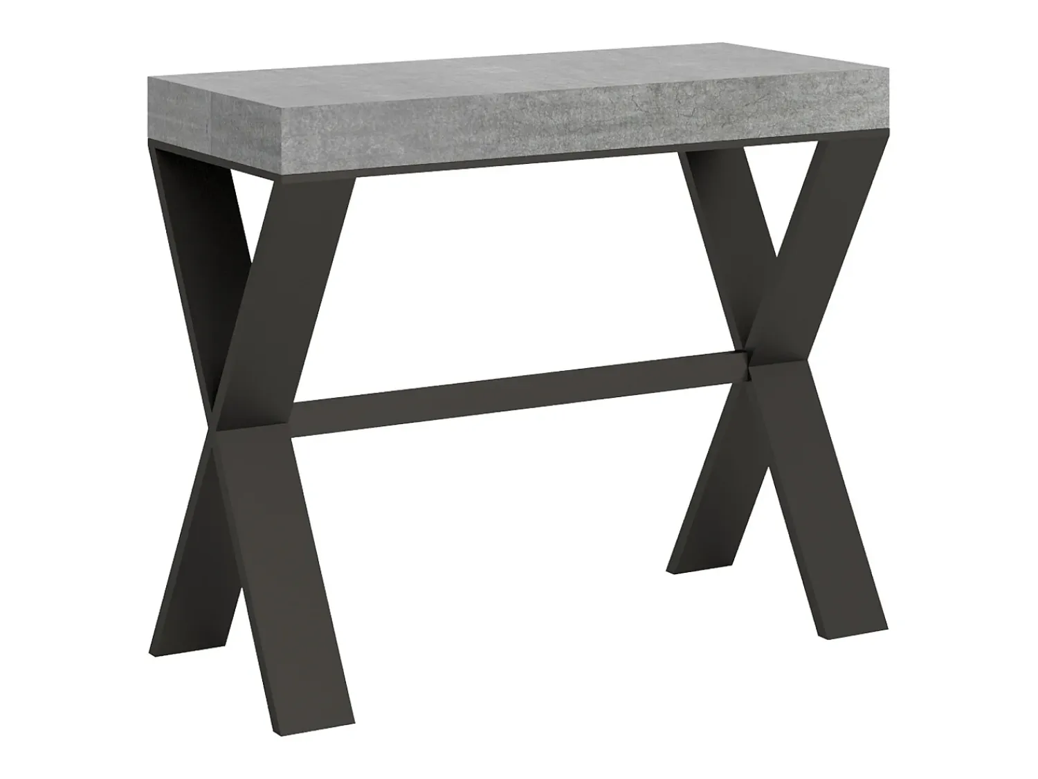 ITAMOBY Mesa consola extensível 90x40/300 cm Xenia Cimento quadro Antracite Cinzento
