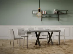 ITAMOBY Mesa consola extensível 90x40/300 cm Xenia Cimento quadro Antracite Cinzento