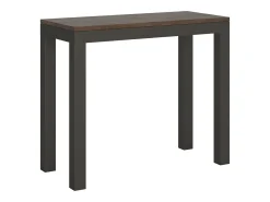 Consola|ITAMOBY Mesa consola extensível 90x40/196 cm Everyday Small Evolution Nogueira quadro Antracite Natural escuro