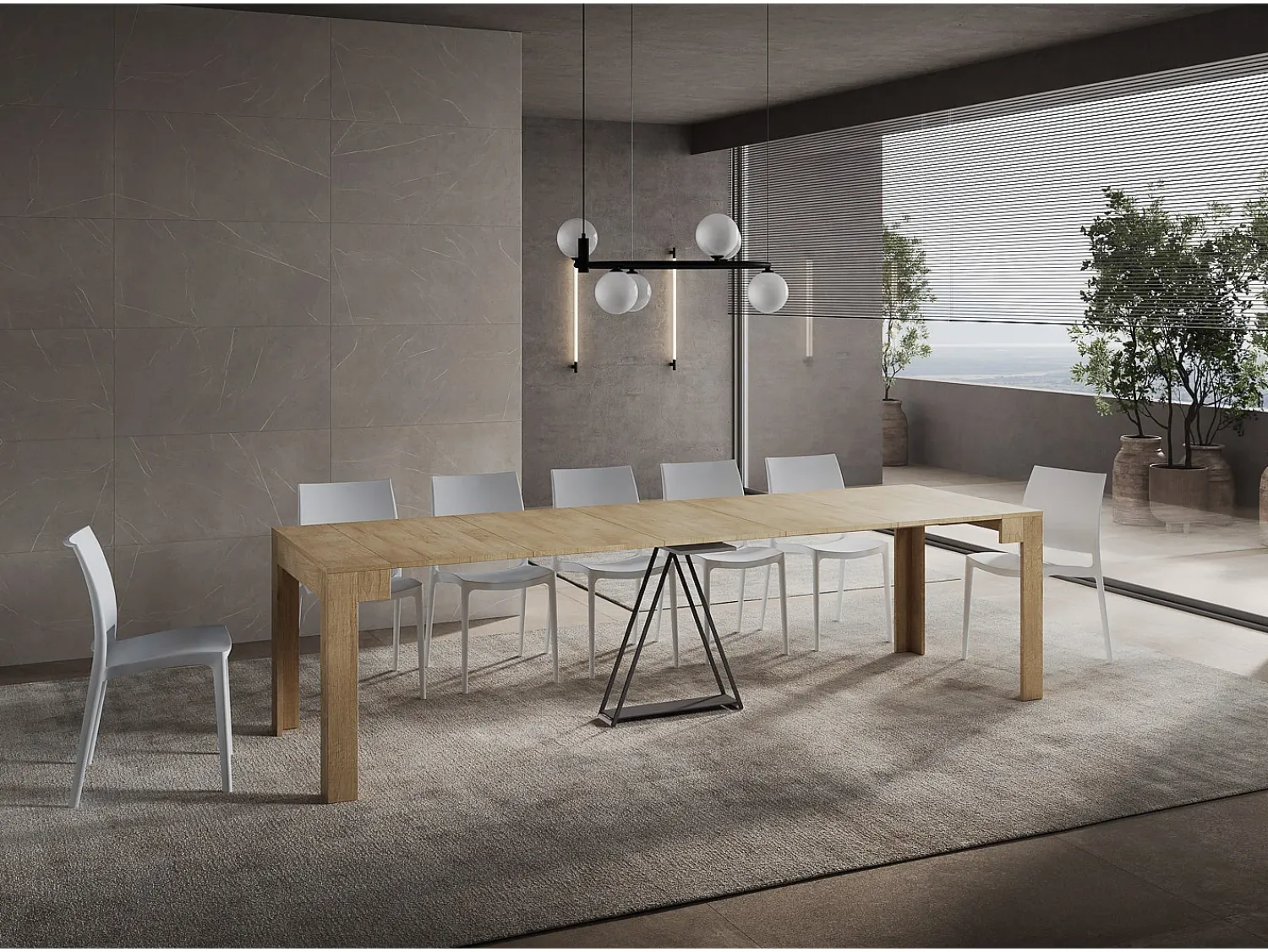 Consola*ITAMOBY Mesa consola extensível 90x42/302 cm Scicca Carvalho Natural Natural claro