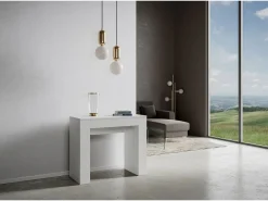 Consola|ITAMOBY Mesa consola extensível 90x42/302 cm Modem Cinza Branca Branco