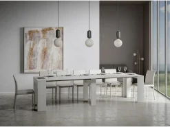 Consola|ITAMOBY Mesa consola extensível 90x42/302 cm Modem Cinza Branca Branco