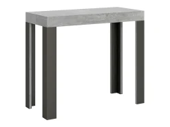 ITAMOBY Mesa consola extensível 90x40/300 cm Linea Cimento quadro Antracite Cinzento