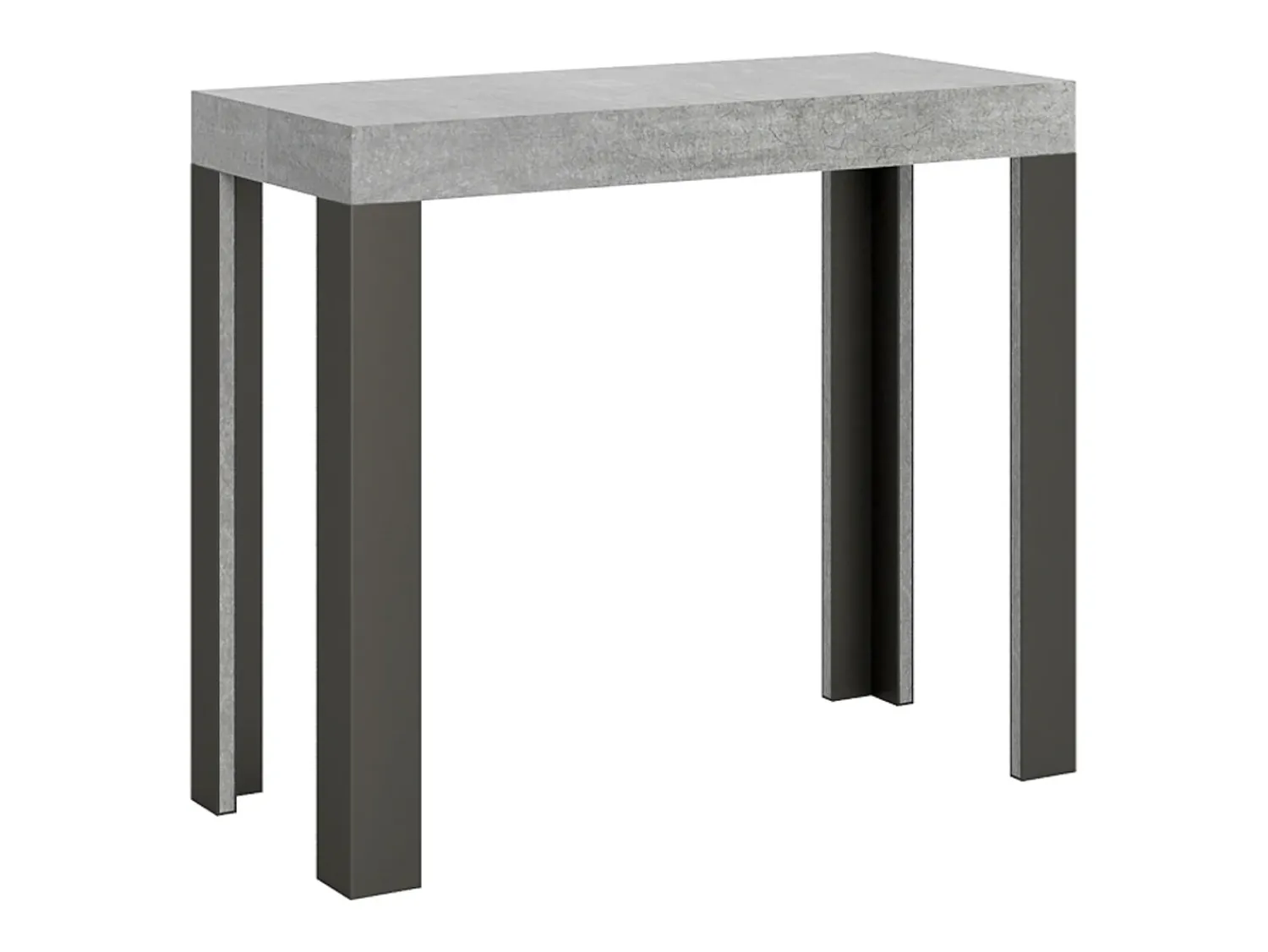 ITAMOBY Mesa consola extensível 90x40/300 cm Linea Cimento quadro Antracite Cinzento
