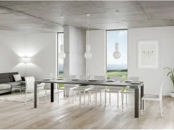 ITAMOBY Mesa consola extensível 90x40/300 cm Linea Cimento quadro Antracite Cinzento