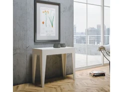 Discount ITAMOBY Mesa consola extensível 90x42/302 cm Isotta Cinza Branca Branco