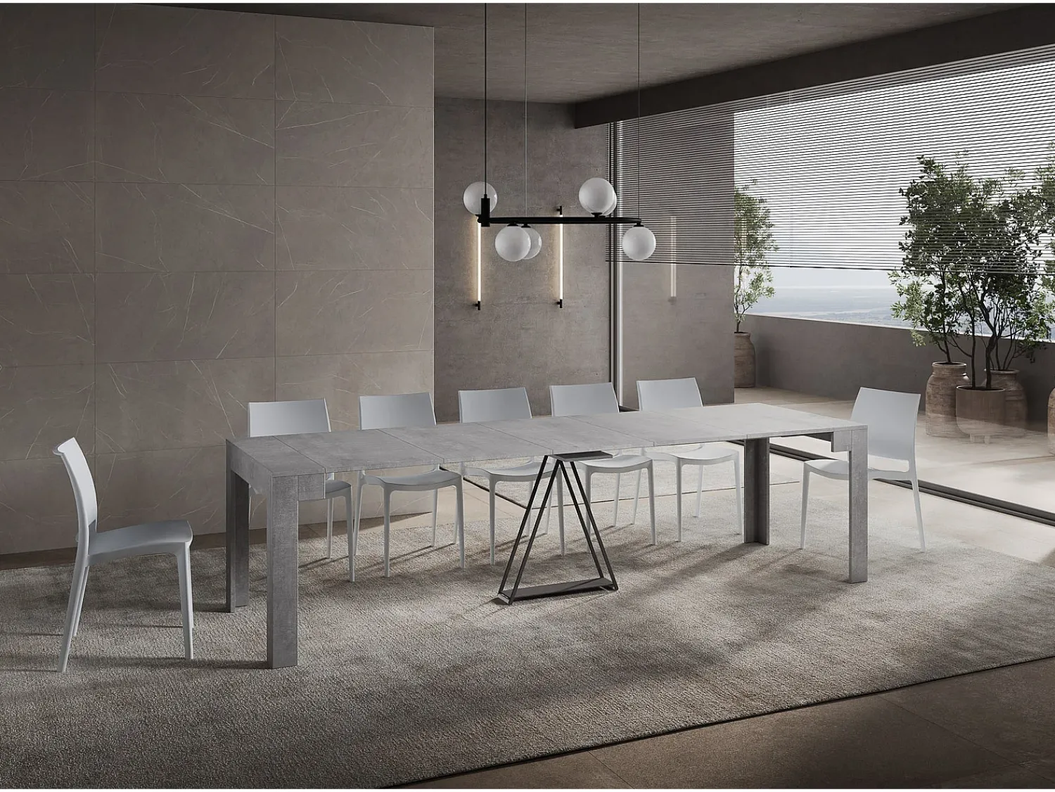 Consola|ITAMOBY Mesa consola extensível 90x42/302 cm Scicca Cimento Cinzento