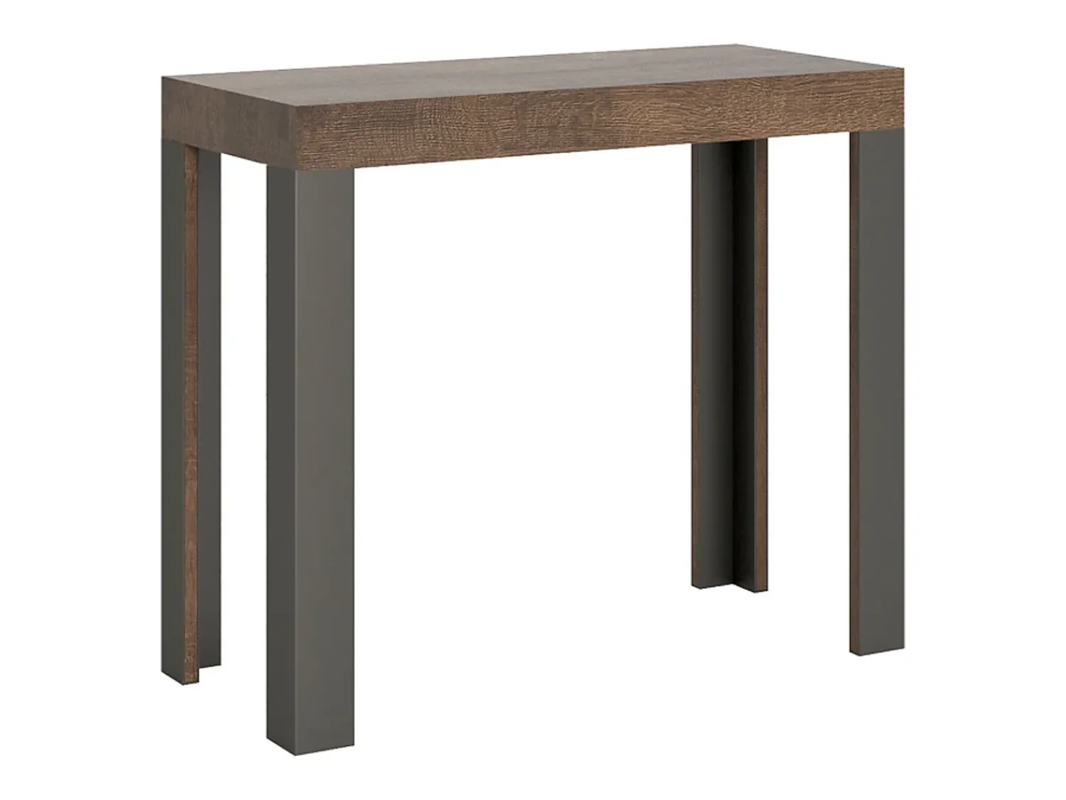 Consola|ITAMOBY Mesa consola extensível 90x40/196 cm Linea Small Nogueira quadro Antracite Natural escuro