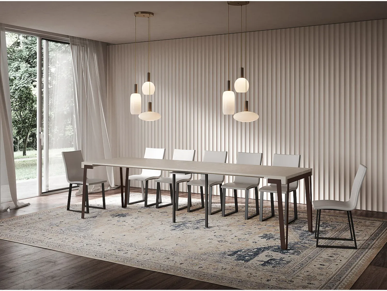 ITAMOBY Mesa consola extensível 90x40/300 cm Rio Cachemira quadro Ferrugem^ Consola