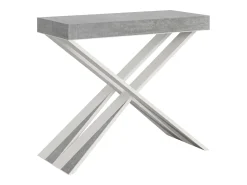 ITAMOBY Mesa consola extensível 90x40/196 cm Diago Small Cimento quadro Branco Cinzento