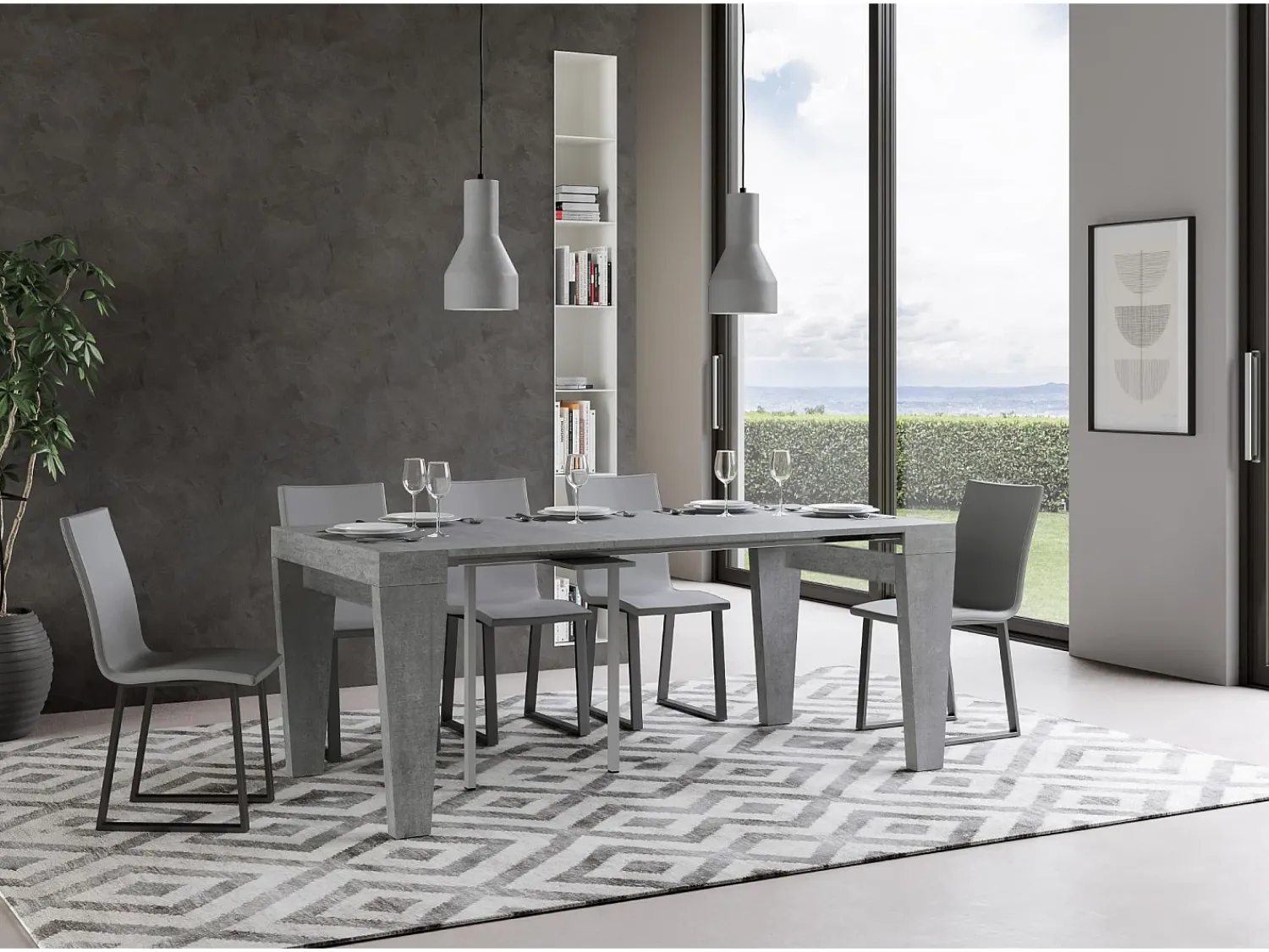 Consola|ITAMOBY Mesa consola extensível 90x40/196 cm Spimbo Small Cimento Cinzento