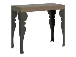 Consola*ITAMOBY Mesa consola extensível 90x40/196 cm Paxon Small Tortora quadro Antracite Castanho