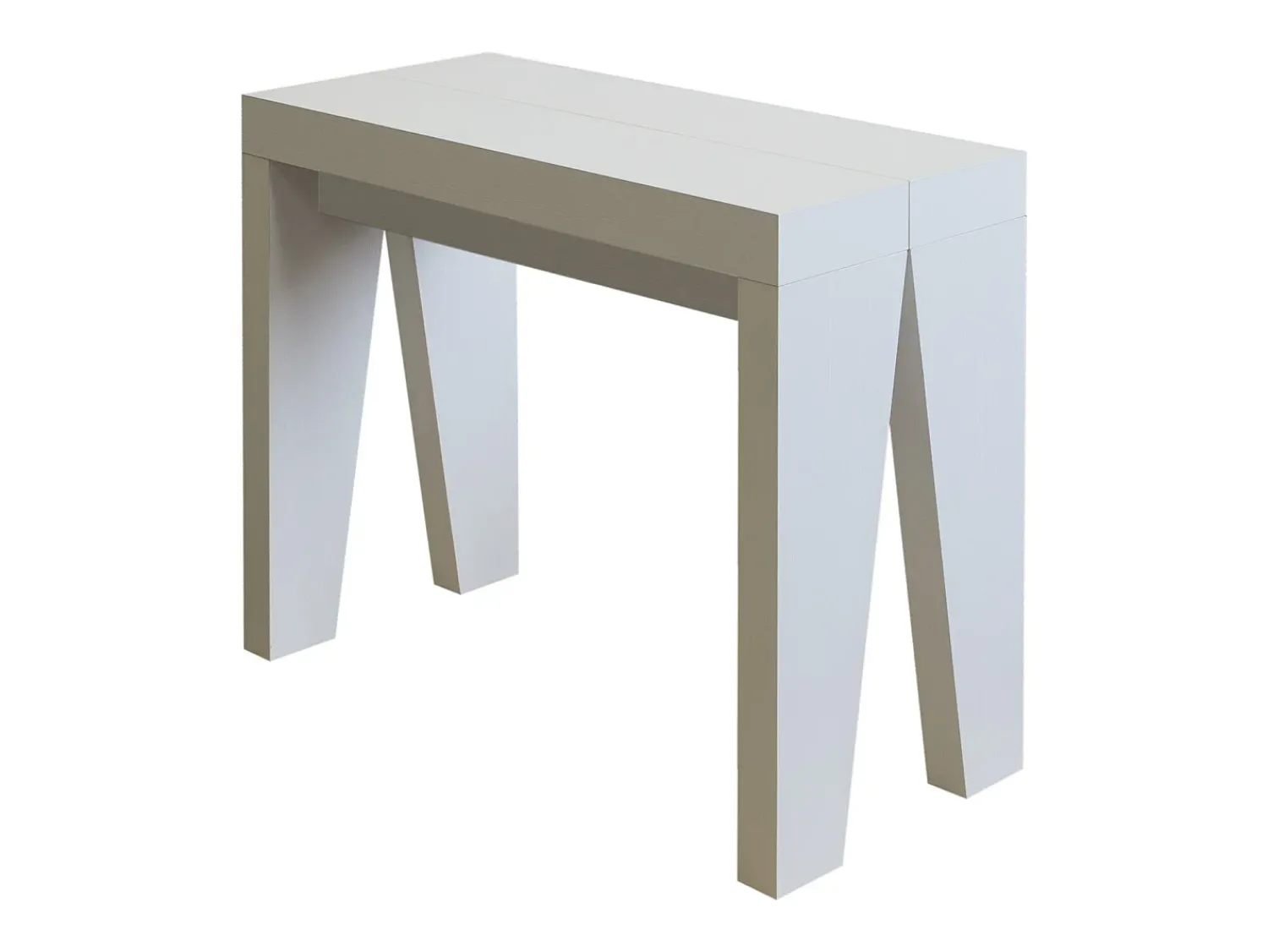 ITAMOBY Mesa consola extensível 90x40/196 cm Naxy Small Cinza Branca Branco