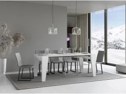 ITAMOBY Mesa consola extensível 90x40/196 cm Naxy Small Cinza Branca Branco