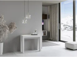 ITAMOBY Mesa consola extensível 90x40/196 cm Naxy Small Cinza Branca Branco