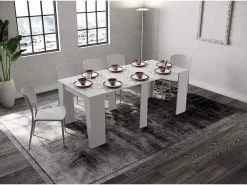 Consola*Ityhome Mesa consola extensível 90x48/308 cm Anvar cinza branca Branco