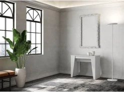 Consola*Ityhome Mesa consola extensível 90x48/308 cm Anvar cinza branca Branco