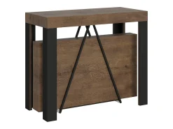 Online Ityhome Mesa consola extensível 90x40/196 cm Tarax Small nogueira quadro antracite Castanho