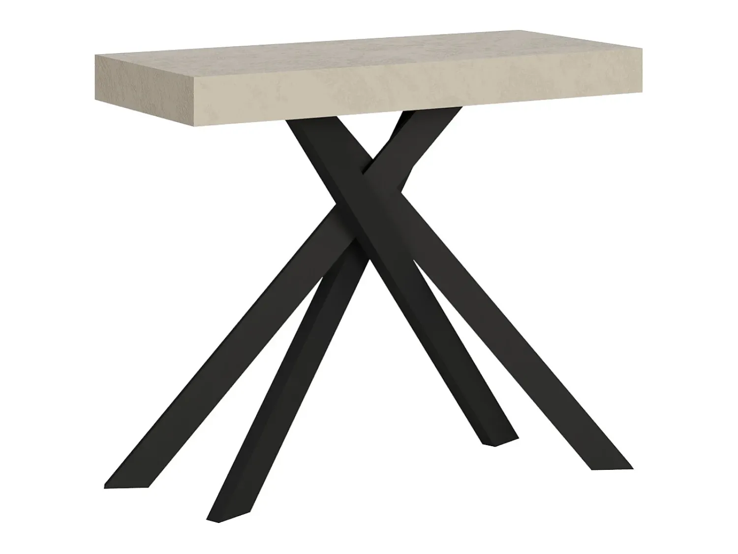 Ityhome Mesa consola extensível 90x40/300 cm Krack caxemira pernas antracite^ Consola