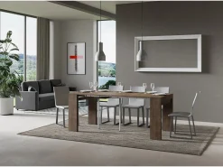 Consola*ITAMOBY Mesa consola extensível 90x40/300 cm Roxell Nogueira Natural escuro