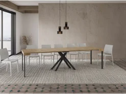 Online Ityhome Mesa consola extensível 90x40/300 cm Krack carvalho natural pernas antracite Castanho
